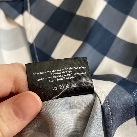 Summersalt Navy Gingham Blouse Size XS Coastal Boho Peasant Flowy Nautical - Picture 7 of 11